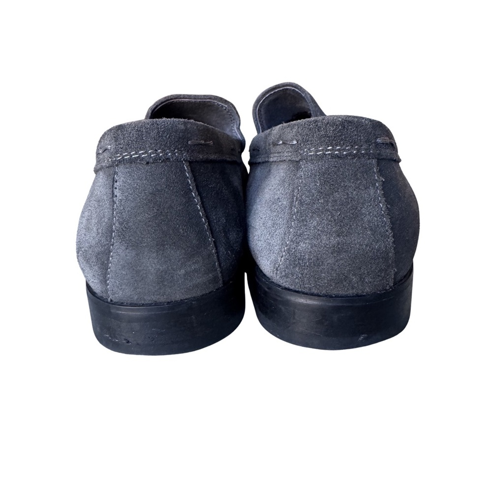 John Varvatos Gray Suede Slip On Loafers Moc Toe Leather Sole 10.5 - Picture 5 of 10